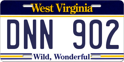 WV license plate DNN902