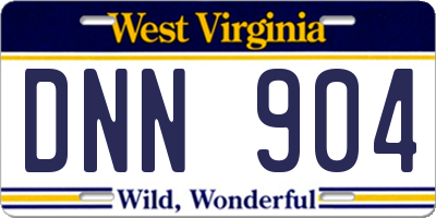 WV license plate DNN904