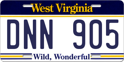WV license plate DNN905