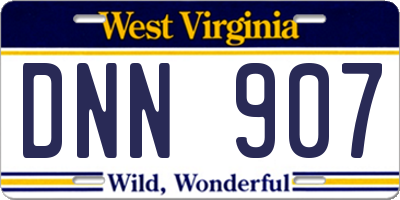 WV license plate DNN907