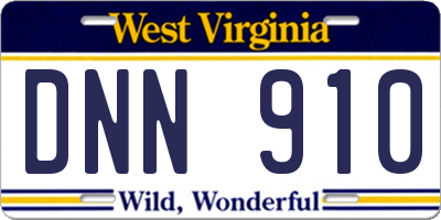 WV license plate DNN910