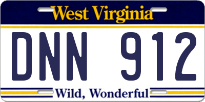 WV license plate DNN912