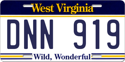 WV license plate DNN919