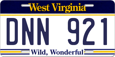 WV license plate DNN921