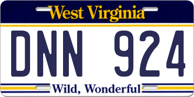 WV license plate DNN924
