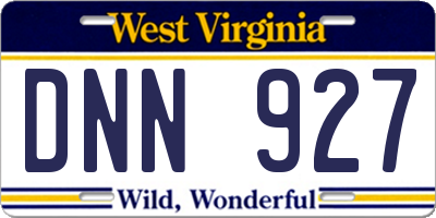 WV license plate DNN927