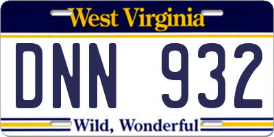 WV license plate DNN932