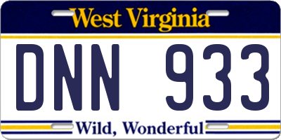 WV license plate DNN933