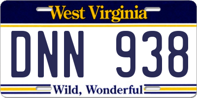 WV license plate DNN938