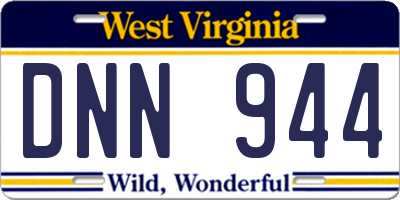 WV license plate DNN944