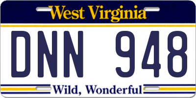 WV license plate DNN948