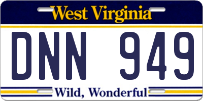 WV license plate DNN949