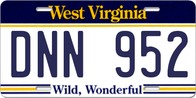 WV license plate DNN952