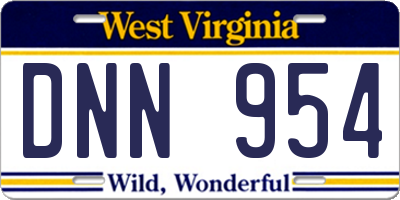 WV license plate DNN954
