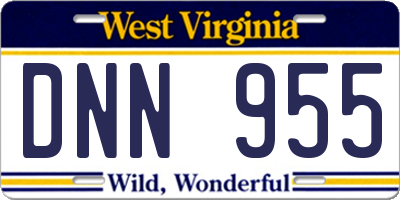 WV license plate DNN955