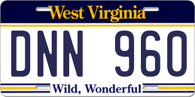 WV license plate DNN960