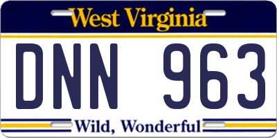 WV license plate DNN963