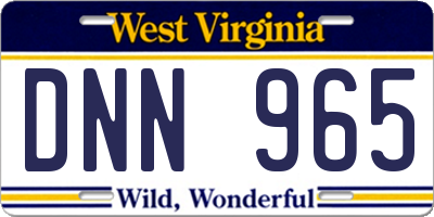 WV license plate DNN965