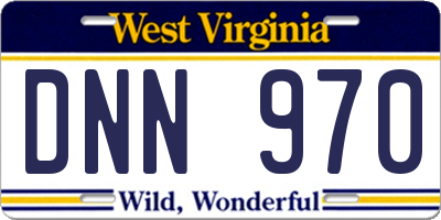 WV license plate DNN970