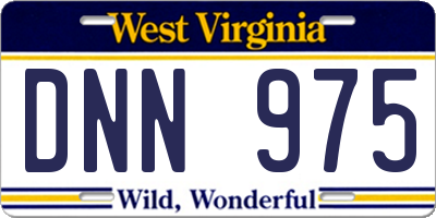 WV license plate DNN975