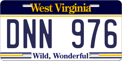 WV license plate DNN976