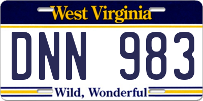 WV license plate DNN983