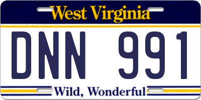 WV license plate DNN991