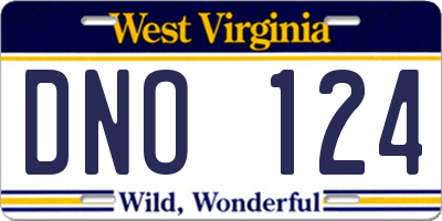 WV license plate DNO124