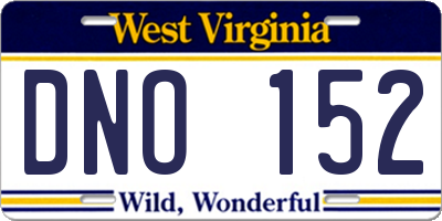 WV license plate DNO152