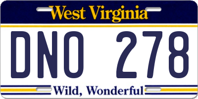 WV license plate DNO278