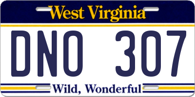 WV license plate DNO307