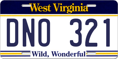 WV license plate DNO321