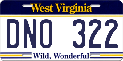 WV license plate DNO322