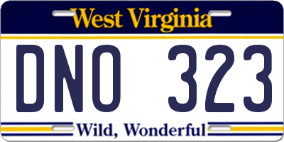 WV license plate DNO323