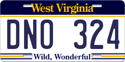 WV license plate DNO324