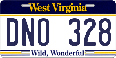 WV license plate DNO328
