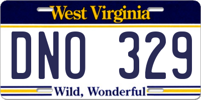 WV license plate DNO329