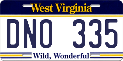 WV license plate DNO335