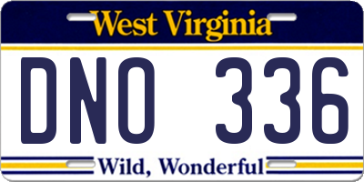 WV license plate DNO336