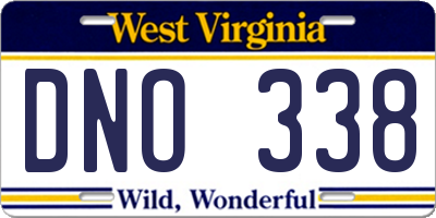 WV license plate DNO338