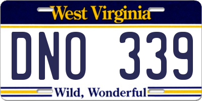 WV license plate DNO339