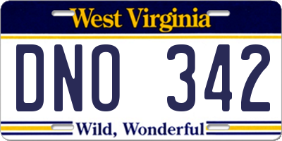 WV license plate DNO342