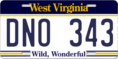 WV license plate DNO343