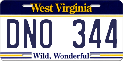 WV license plate DNO344