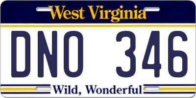 WV license plate DNO346