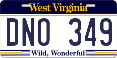 WV license plate DNO349