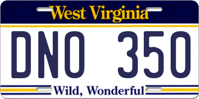 WV license plate DNO350