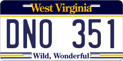 WV license plate DNO351