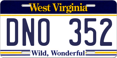 WV license plate DNO352