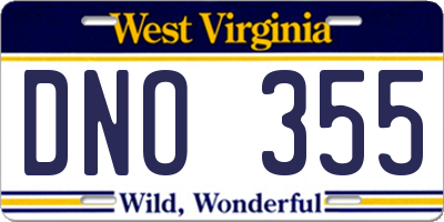 WV license plate DNO355